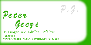 peter geczi business card